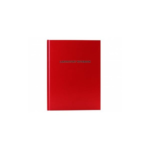 Laboratory Notebook, Lined, Red, 200 pg
